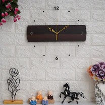 Acrylic Horizontal Stripe Wooden Wall Clock 15 inches - Ghar Khoobsoorat