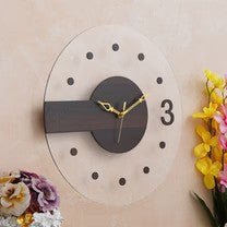 Artisan Era Wooden Acrylic Wall Clock 15 inches - Ghar Khoobsoorat