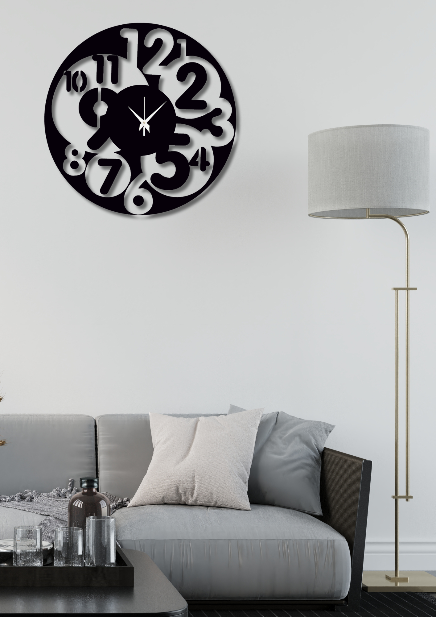 Contemporary 15-Inch Wooden MDF Wall Clock - Ghar Khoobsoorat