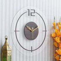 Elegant Touch Wooden Acrylic Wall clock 15 inches - Ghar Khoobsoorat