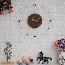 Modern Acrylic Wooden Wall clock 15 inches - Ghar Khoobsoorat