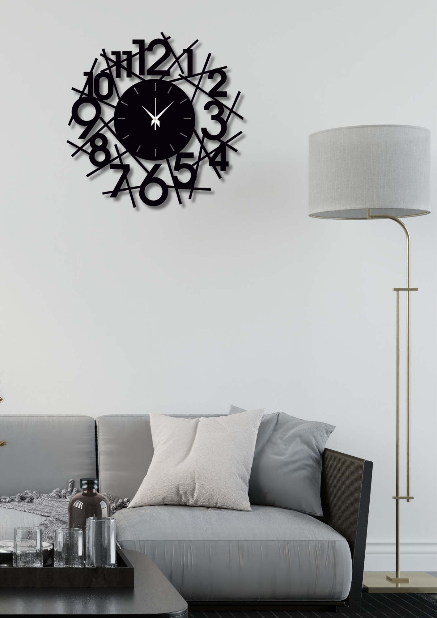 Modern Decorative 15-Inch Wooden MDF Wall Clock - Ghar Khoobsoorat