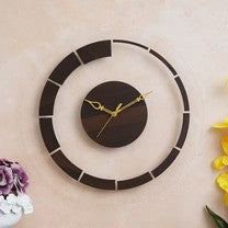 Rustic Chic Acrylic Wooden Wall Clock 15 inches - Ghar Khoobsoorat