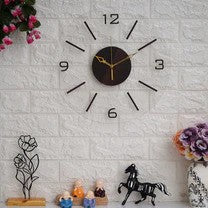 Simple Numerical Acrylic Wooden Wall Clock 15 inches - Ghar Khoobsoorat