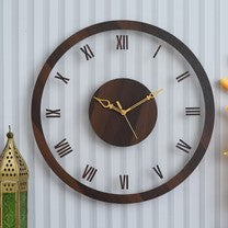 Vintage Vista Wooden Acrylic Wall Clock 15 inches - Ghar Khoobsoorat