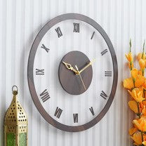 Vintage Vista Wooden Acrylic Wall Clock 15 inches - Ghar Khoobsoorat